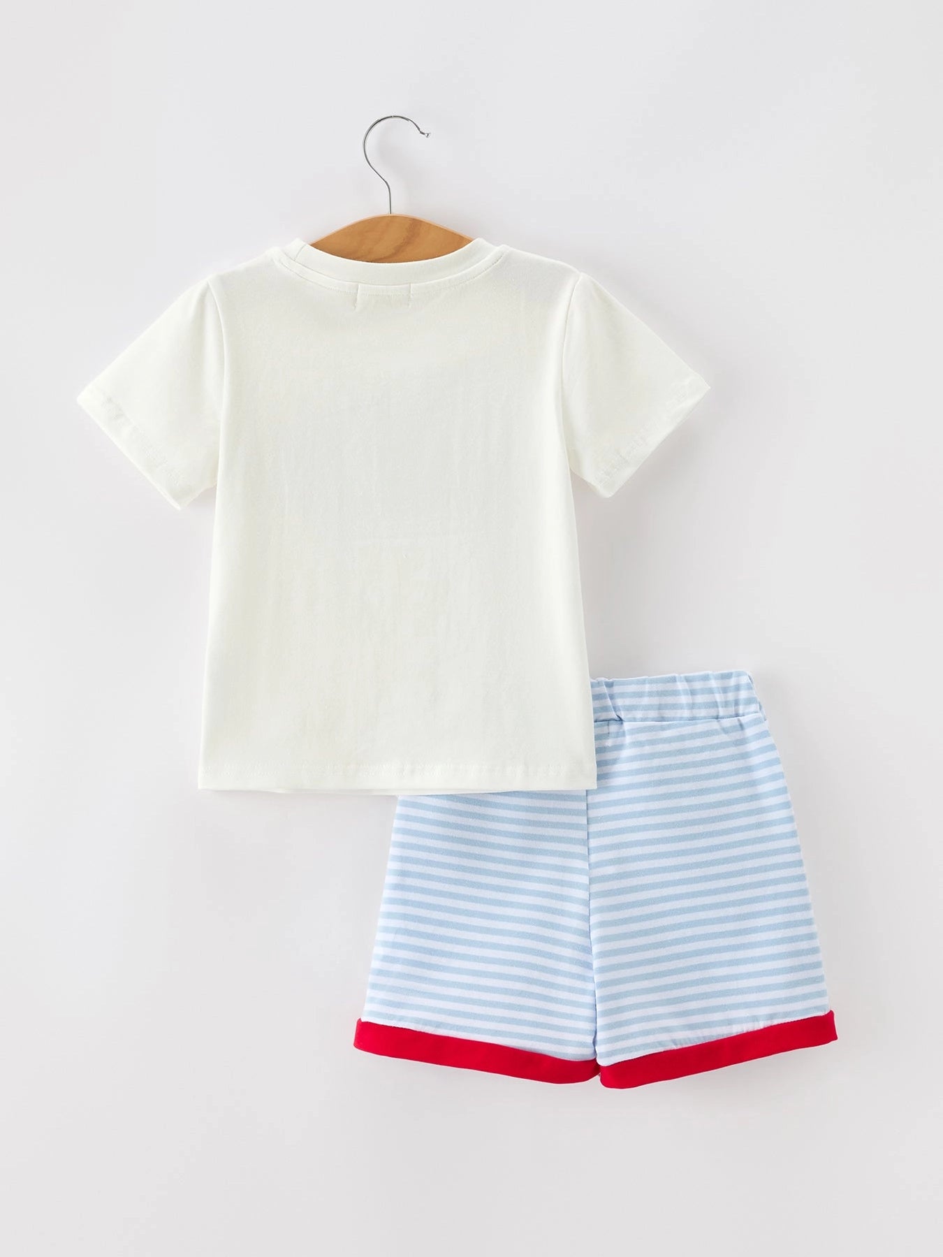 4th of July Flag Appliqué Boy Top and Shorts Set